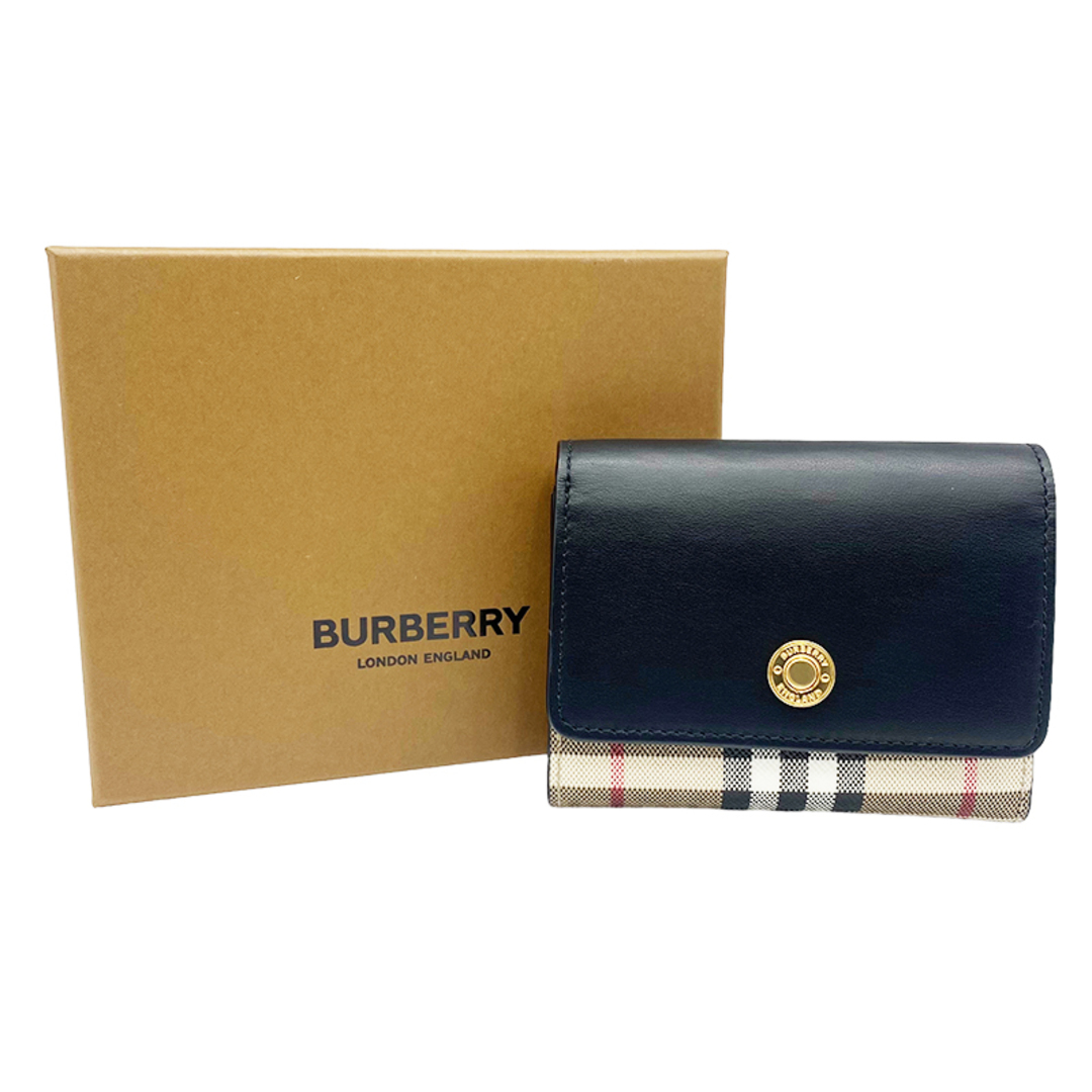 バーバリー BURBERRY スモール フォールディングウォレット 三【中古