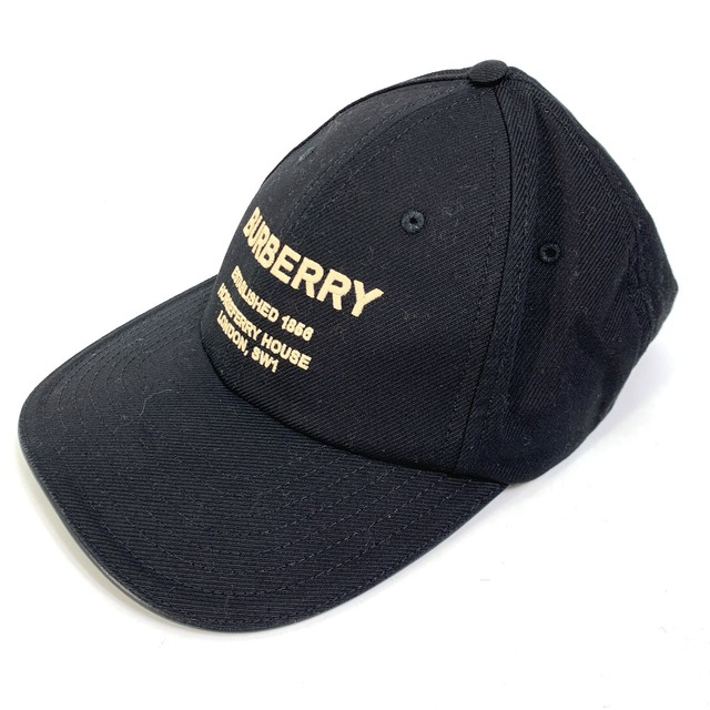 BURBERRY(バーバリー)のバーバリー BURBERRY ロゴ 8057625 ベースボールキャップ 帽子 キャップ帽 キャップ コットン ブラック 美品 メンズの帽子(キャップ)の商品写真