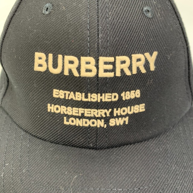 BURBERRY(バーバリー)のバーバリー BURBERRY ロゴ 8057625 ベースボールキャップ 帽子 キャップ帽 キャップ コットン ブラック 美品 メンズの帽子(キャップ)の商品写真