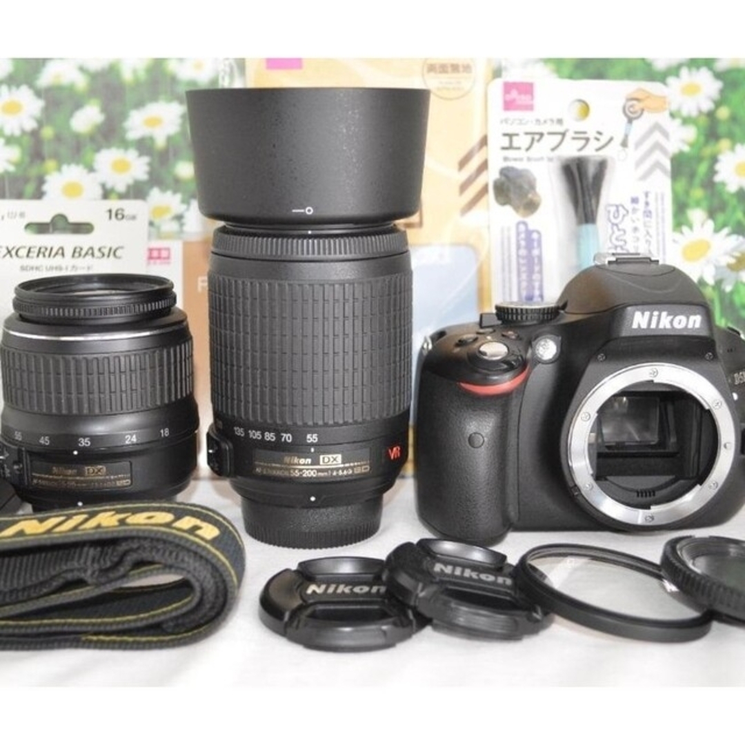 美品✨スマホ転送okNikon ニコン D5100 一眼レフ ダブルレンズセット