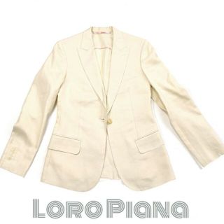 ロロピアーナ(LORO PIANA)のロロピアーナ■美品　ウール×シルク、麻　テーラードジャケット　レディースアウター(テーラードジャケット)