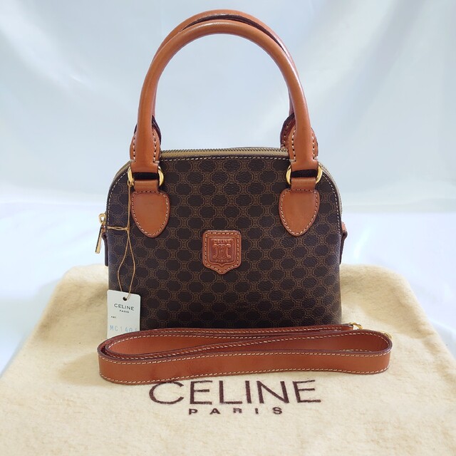極美品 CELINE マカダム柄 2WAY ミニハンドバッグ - ハンドバッグ
