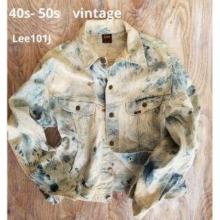 リー(Lee)の40s -50s　vintage Leeリー101J デニムJK　赤タグ前期46(Gジャン/デニムジャケット)