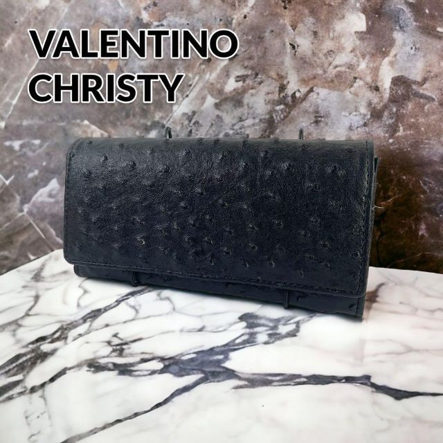 VALENTINO - 【美品】ヴァレンティノ クリスティ 財布 オーストリッチ