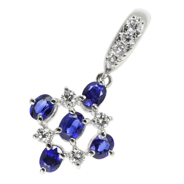 田崎真珠 Pt900 サファイア ダイヤモンド ペンダントトップ 1.65ct D0