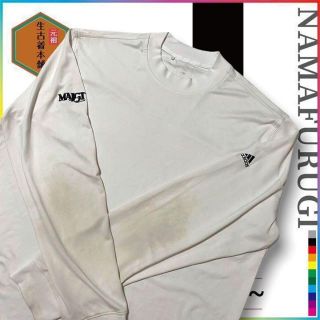 古着 adidas   アディダス　ロゴ　袖プリント　三本ライン ビンテージ(Tシャツ/カットソー(七分/長袖))