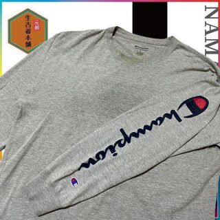 古着 Champion チャンピオン　袖プリント　ロゴ　ワンポイント ビンテージ(Tシャツ/カットソー(七分/長袖))
