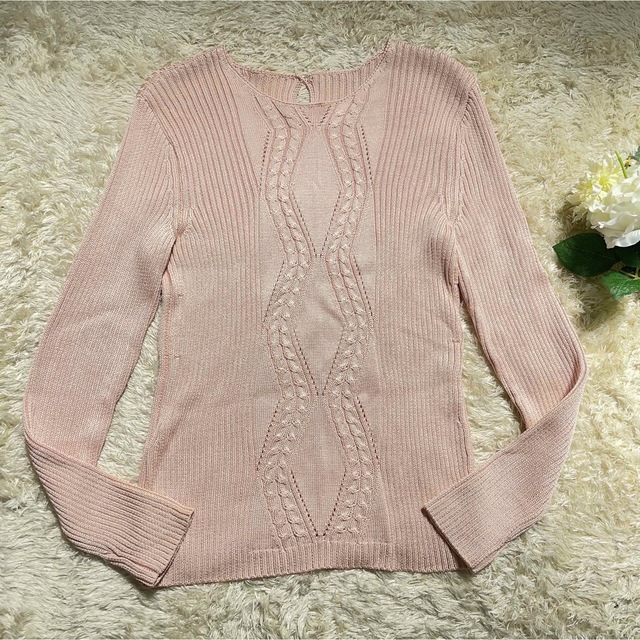 【美品】レリアン Leilian シルク100% 長袖 ニット Lサイズ