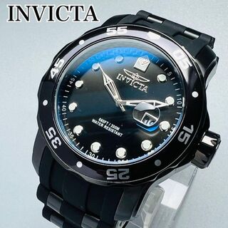 インビクタ(INVICTA)のインビクタ 腕時計 メンズ ブラック 新品 クォーツ デイト 200m防水 黒(腕時計(アナログ))