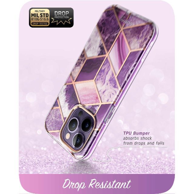【色: 紫】i-Blason iPhone14 Pro Max ケース 6.7イ スマホ/家電/カメラのスマホアクセサリー(その他)の商品写真