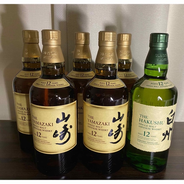 当店限定販売】 サントリー 山崎12年5本 白州12年1本 - ウイスキー