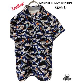 マスターバニーエディション(MASTER BUNNY EDITION)のMBE マスターバニーエディション　ポロシャツ　レディースS 総柄　柄シャツ(ウエア)