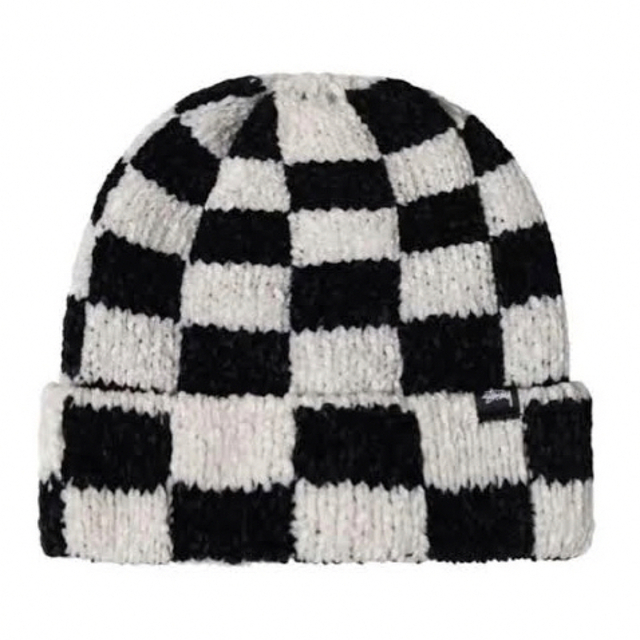 STUSSY CROCHET CHECKERED BEANIE ビーニー ニット