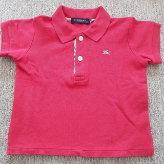 バーバリー(BURBERRY)のBURBERRY　size90センチ　半袖ポロシャツ　赤色　春夏　ブランド子供(Tシャツ/カットソー)