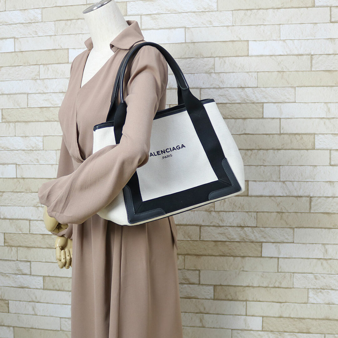 バレンシアガ BALENCIAGA ネイビーカバス スモール キャンバス