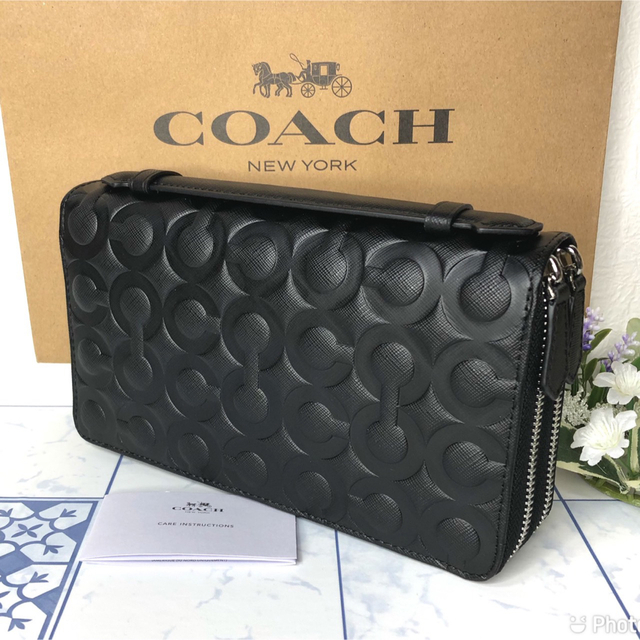 COACH - コーチ 長財布 トラベルオーガナイザー Wジップ エンボス