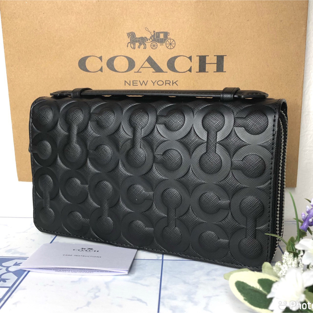 COACH - コーチ 長財布 トラベルオーガナイザー Wジップ エンボス