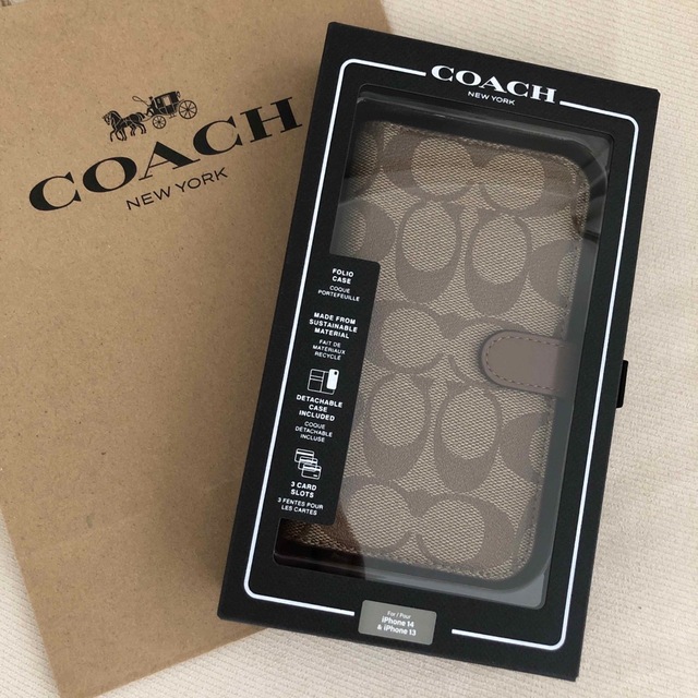 COACH(コーチ)の新品★COACH コーチ レザー iPhone 14 iPhone 13ケース  スマホ/家電/カメラのスマホアクセサリー(iPhoneケース)の商品写真