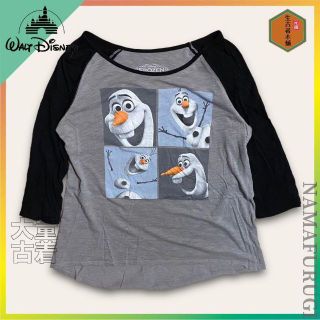 SWB アナと雪の女王　ディズニー　オラフ　プリント　ラグラン 長袖　Tシャツ(Tシャツ/カットソー(七分/長袖))