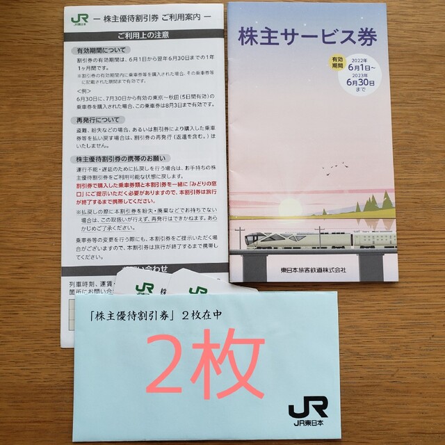 JR東日本株主優待割引券 4割引 2枚 サービス券