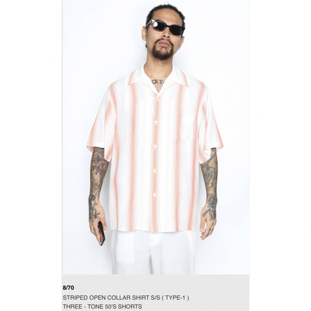 WACKO MARIA(ワコマリア)のWACKOMARIA STRIPED OPEN COLLAR SHIRT メンズのトップス(シャツ)の商品写真