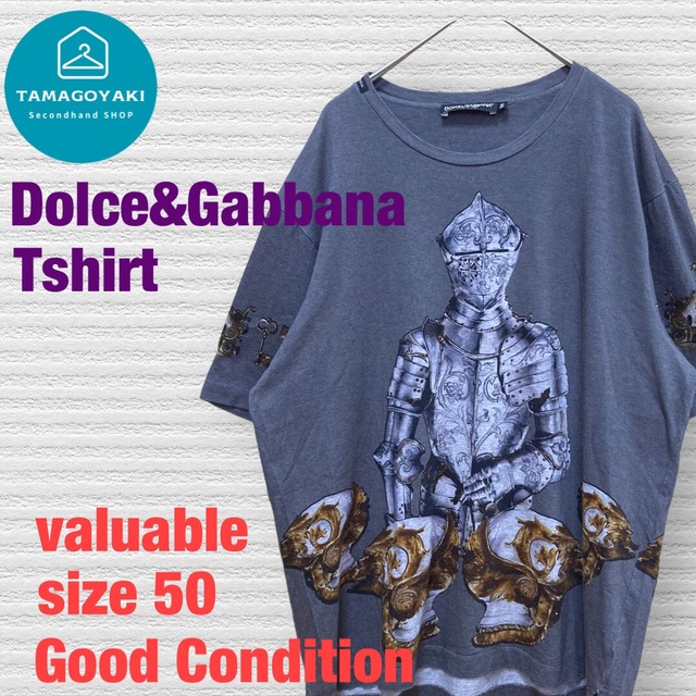 【高級ブランド.名作.匿翌送】DOLCE&GABBANA Tシャツ　ナイト　騎士