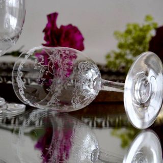 希少☆美品 オールドバカラ【 LOUIS XV】ルイ15世 白ワイングラス ペア-
