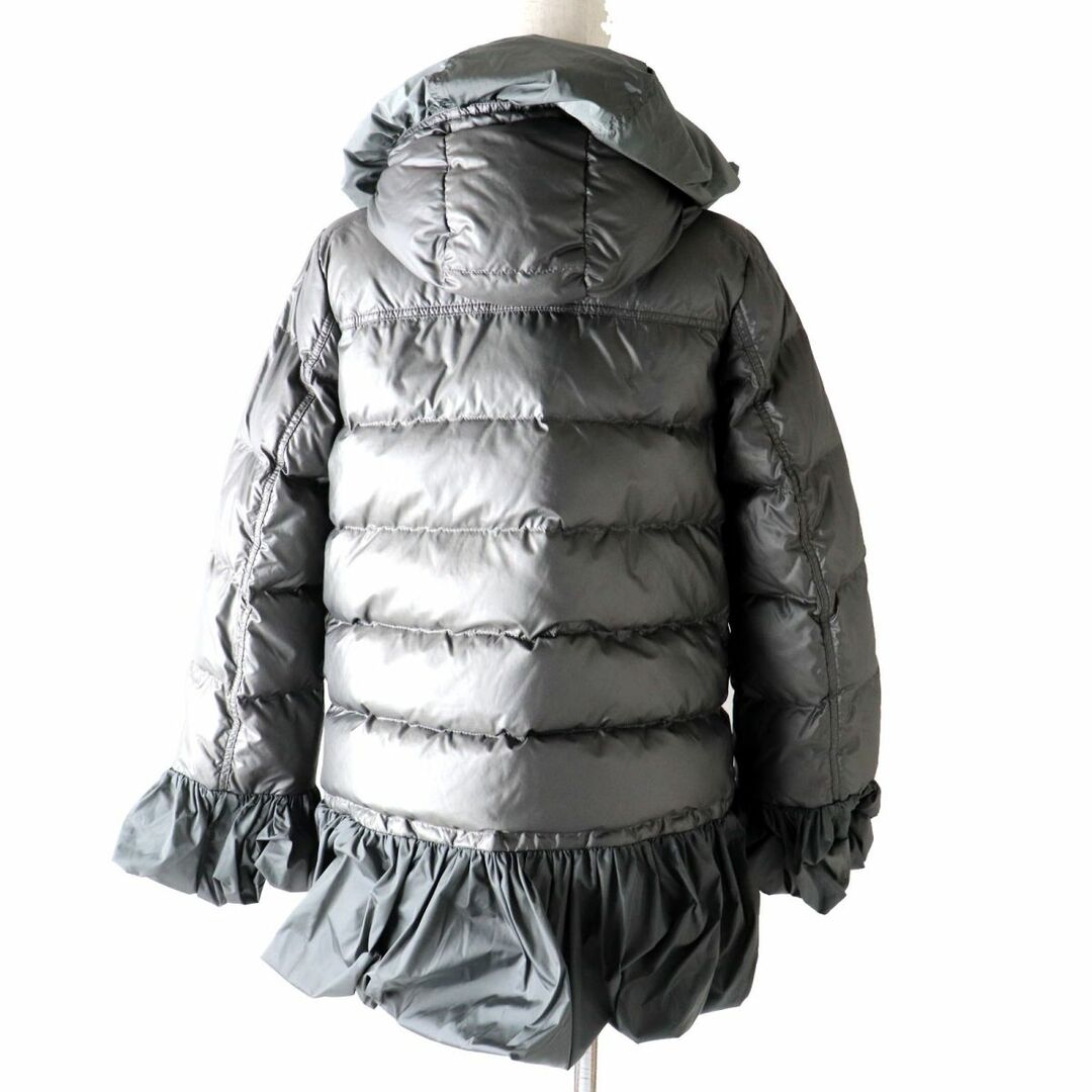 美品◎正規品 MONCLER S モンクレール S sacai サカイ SERI レディース フード付き フリルデザイン ダウンジャケット グレー 灰  サイズ0