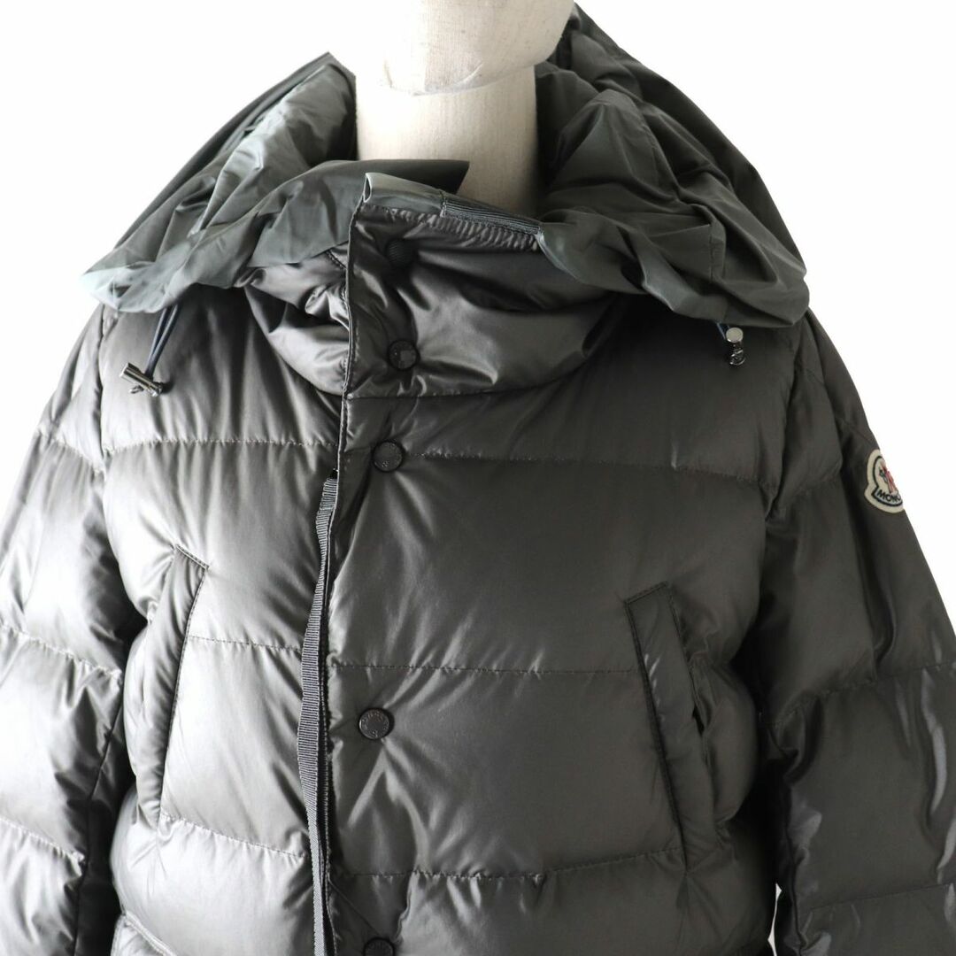 美品◎正規品 MONCLER S モンクレール S sacai サカイ SERI レディース フード付き フリルデザイン ダウンジャケット グレー 灰  サイズ0