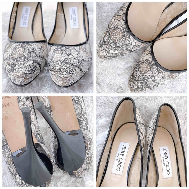 JIMMY CHOO(ジミーチュウ)のJIMMY CHOO ジミーチュウ　パンプス　レース　ハイヒール　花柄　美品 レディースの靴/シューズ(ハイヒール/パンプス)の商品写真