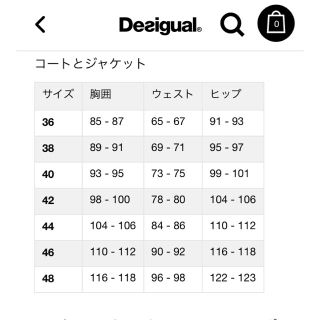 DESIGUAL - 【確認用】デシグアル サイズ表の通販｜ラクマ