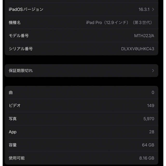 mthj2j/a iPad pro 3 12.9インチ