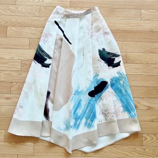 アメリヴィンテージ(Ameri VINTAGE)のAMERI many painting flare skirt フレアスカート(ロングスカート)