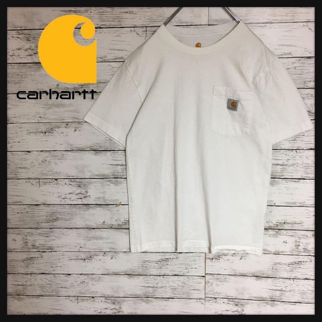 carhartt(カーハート)の【美品人気カラーホワイト】カーハート　半袖ポケットTシャツ　Sサイズ　K187 メンズのトップス(Tシャツ/カットソー(半袖/袖なし))の商品写真