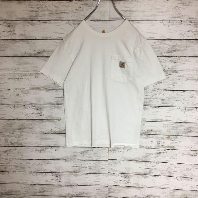 carhartt(カーハート)の【美品人気カラーホワイト】カーハート　半袖ポケットTシャツ　Sサイズ　K187 メンズのトップス(Tシャツ/カットソー(半袖/袖なし))の商品写真