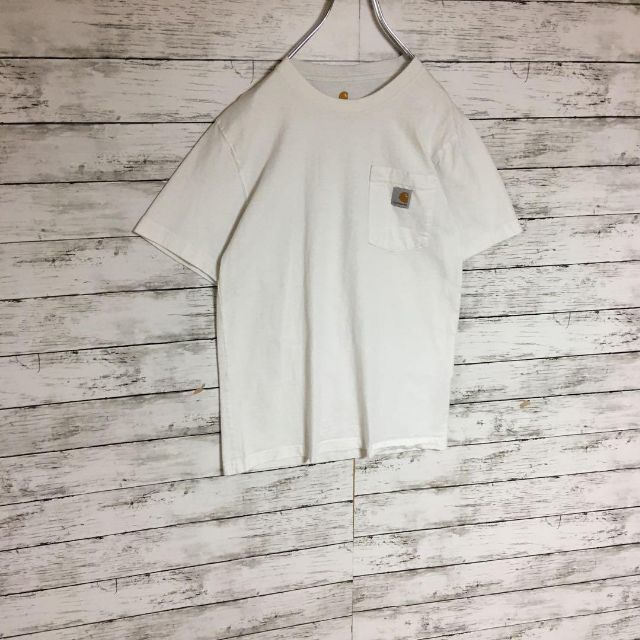 carhartt(カーハート)の【美品人気カラーホワイト】カーハート　半袖ポケットTシャツ　Sサイズ　K187 メンズのトップス(Tシャツ/カットソー(半袖/袖なし))の商品写真