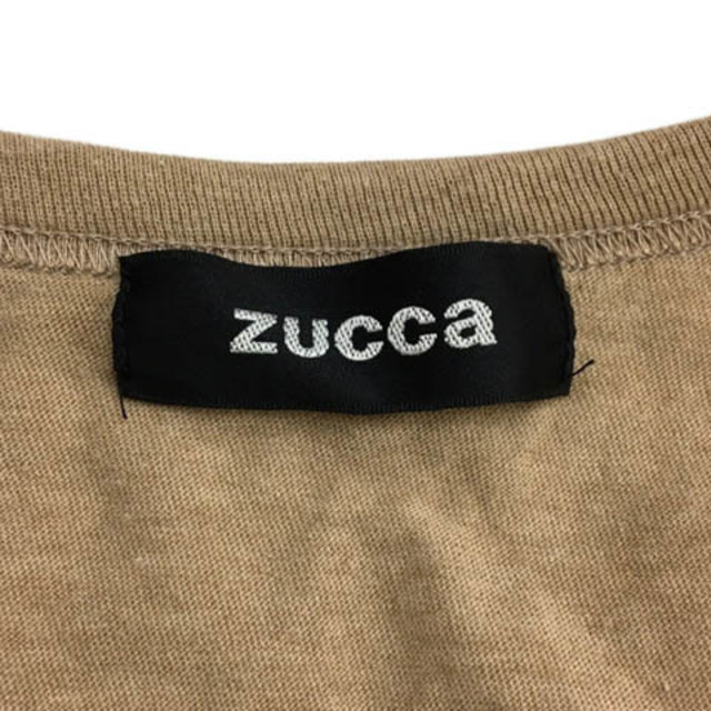 ZUCCa(ズッカ)のズッカ カットソー プルオーバー Vネック 無地 七分袖 M 茶 ベージュ レディースのトップス(その他)の商品写真