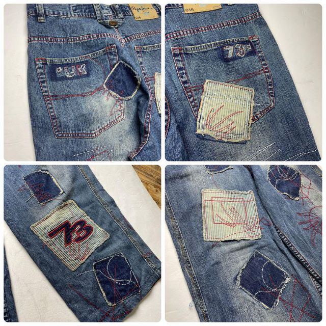Pepe Jeans - ぺぺジーンズワッペンバギーデニムジーンズ刺繍b系 Pepe Jeans - ぺぺジーンズワッペンバギーデニムジーンズ刺繍b系