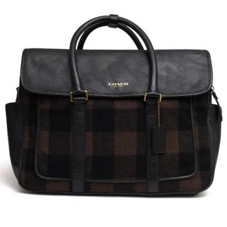 コーチ(COACH)のコーチ／COACH バッグ ブリーフケース ビジネスバッグ 鞄 ビジネス メンズ 男性 男性用ウール 毛 レザー 革 ダークブラウン 茶 ブラウン  F71440 チェック柄(ビジネスバッグ)