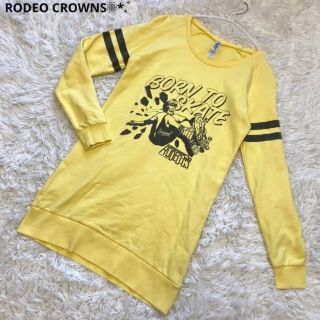 ロデオクラウンズ(RODEO CROWNS)のRODEO CROWNS トレーナー イエロー 丈長め 良品(トレーナー/スウェット)