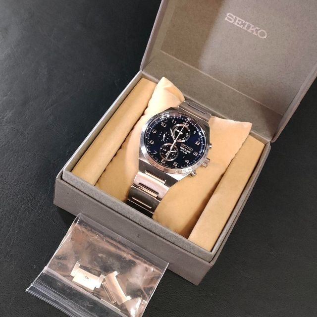 極美品【稼働品】SEIKO セイコー ワールドタイム V195 ブルー シルバー