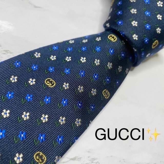 GUCCI ネクタイ 現行タグ 刺繍 GG柄 見逃せない delabassee.coolmedia.be