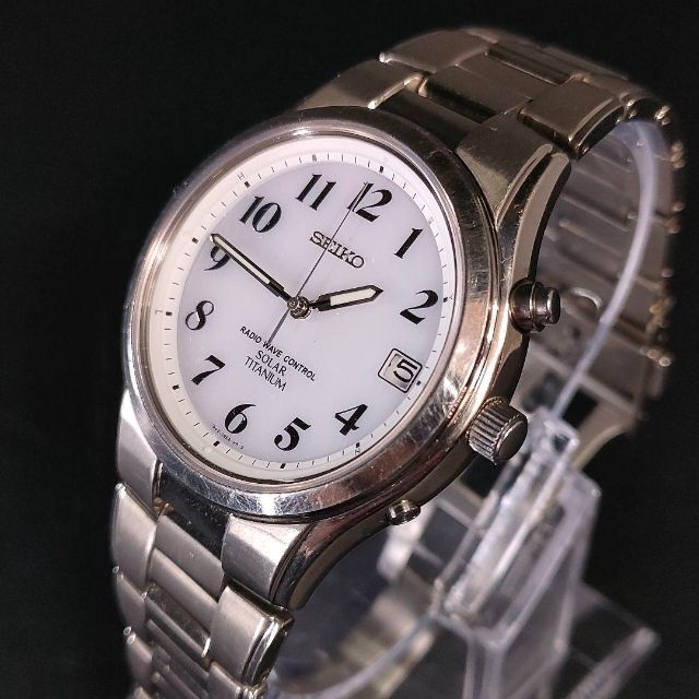 SEIKO - 美品【稼働品】SEIKO セイコー7B42 ホワイト シルバー