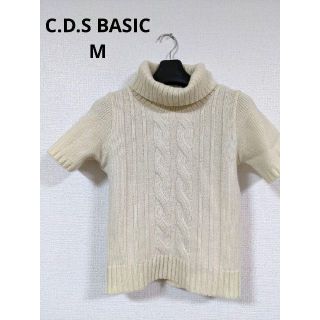 シーディーエスベーシック(C.D.S BASIC)のC.D.S BASIC  半袖 タートルネック ニット 半袖ニット M(ニット/セーター)