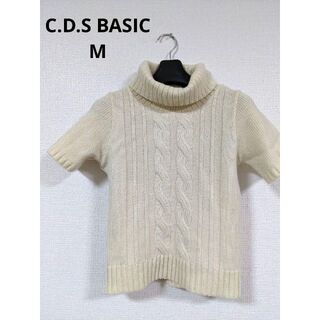 シーディーエスベーシック(C.D.S BASIC)のC.D.S BASIC  半袖 タートルネック ニット 半袖ニット M(ニット/セーター)