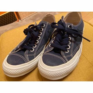 コンバース(CONVERSE)のコンバース　23.5センチ　紺デニム　状態良好(スニーカー)