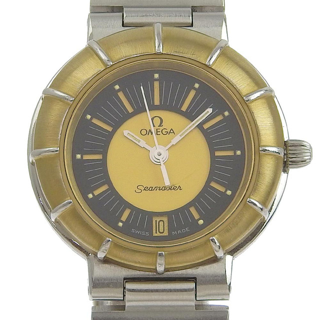 【OMEGA】オメガ シーマスター ダイナミック 1426 ステンレススチール シルバー クオーツ アナログ表示 レディース ゴールド文字盤 腕時計