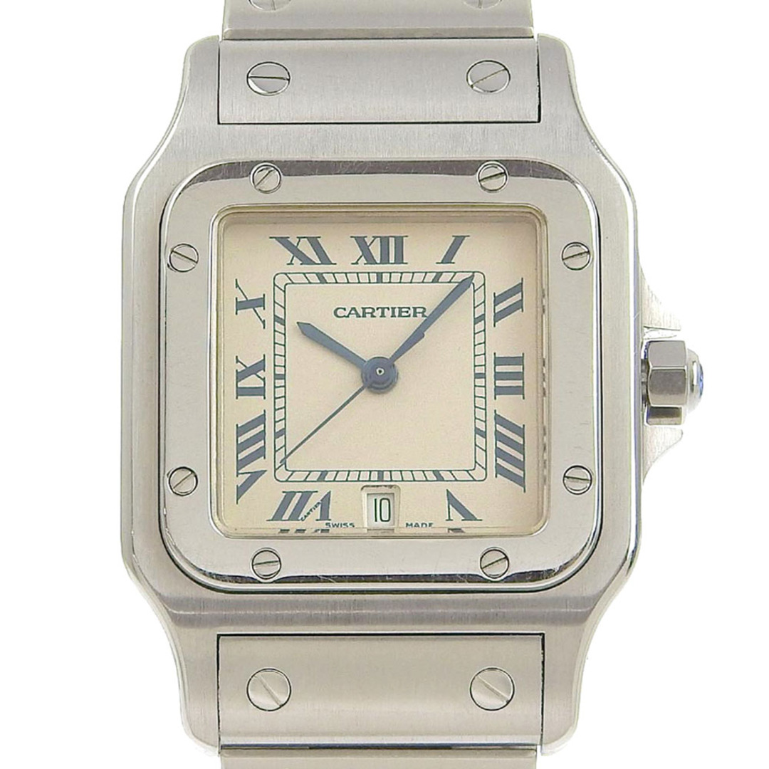 Cartier - 【CARTIER】カルティエ サントスガルべLM W20018D6 ステンレススチール クオーツ アナログ表示 メンズ ベージュ文字盤 腕時計