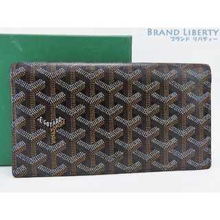 ゴヤール(GOYARD)の美品 ゴヤール ヘリボーン　リシュリュー　二つ折り長財布 ブラック PVC レザ(財布)