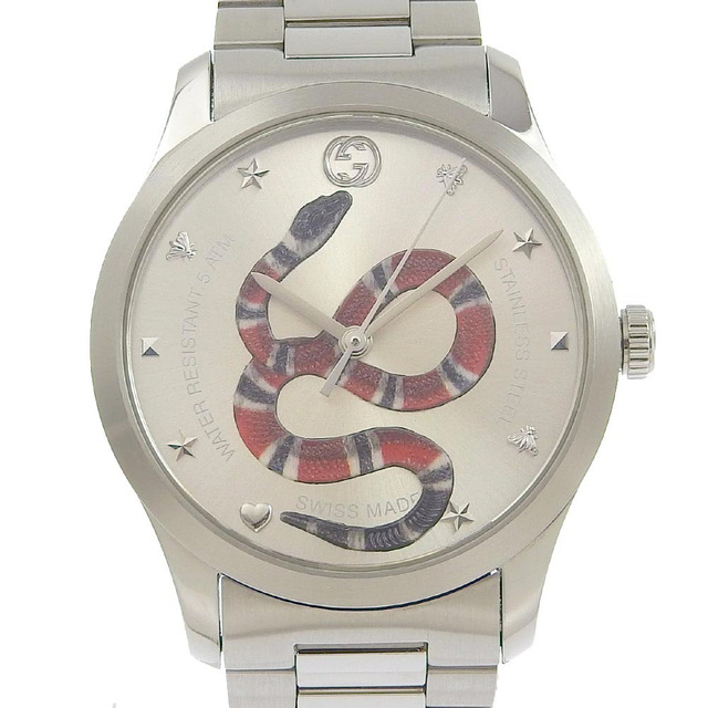 通販限定 【GUCCI】グッチ 赤/黒 Gタイムレス スネーク 126.4 スネーク
